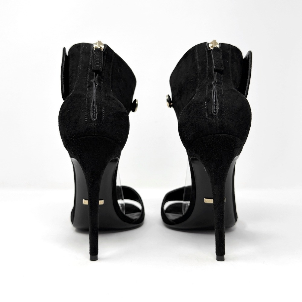 Gucci Black Suede Strappy Heels Ankle Strap Sandals 37 - Picture 4 of 8